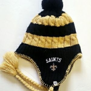 NFL Saints Knit Hat w/Tassels